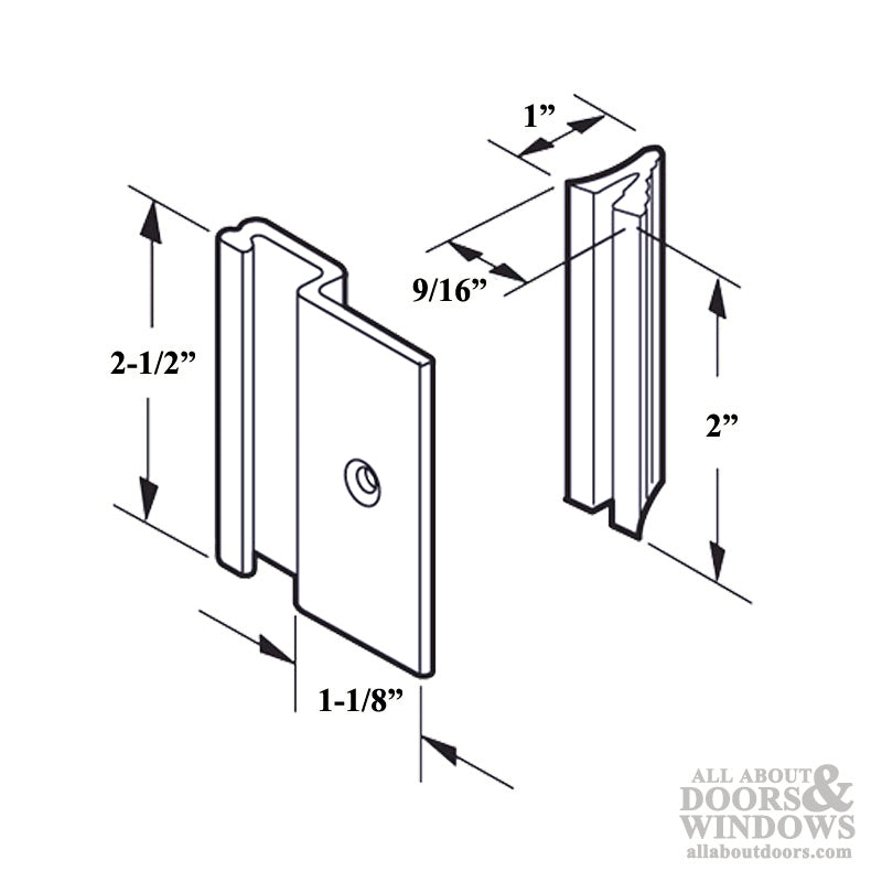 DISCONTINUED Non-Handed Pull for Sliding Screen Door - Aluminum - DISCONTINUED Non-Handed Pull for Sliding Screen Door - Aluminum