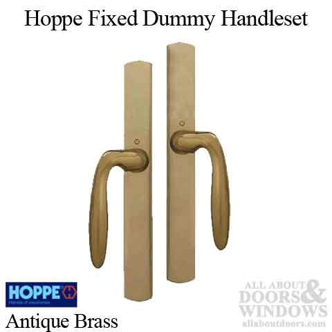 HOPPE HLS 9000 Sliding Door Handle Set with Verona Lever Fixed Dummy Antique Brass