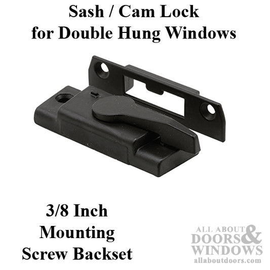 Sash / Cam Lock - Vinyl and Aluminum Sash Hardware, Heavy Duty Diecast - Black