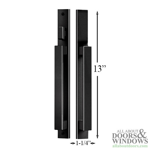 Modern Contemporary Inline Sliding Patio Door Handle Set Active Non-Keyed with Interior Thumbturn - Modern Contemporary Inline Sliding Patio Door Handle Set Active Non-Keyed with Interior Thumbturn