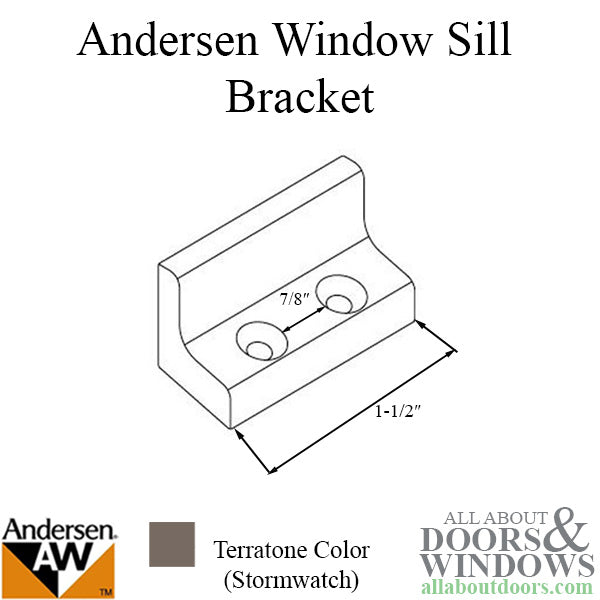 Andersen Tilt-Wash (DC) and (TW) Windows - Bracket w/screws - Sill (Stormwatch) - Terratone - Andersen Tilt-Wash (DC) and (TW) Windows - Bracket w/screws - Sill (Stormwatch) - Terratone