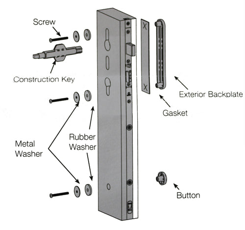 Hoppe HLS2000 Temporary Handle and Construction Plate Kit - Hoppe HLS2000 Temporary Handle and Construction Plate Kit