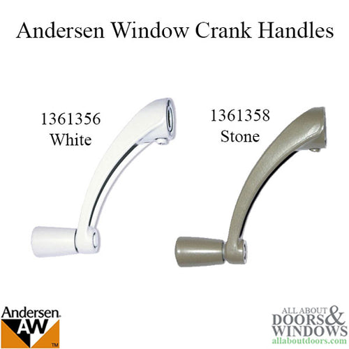 Andersen Classic Series Operator Handle 400 Series Crank Handle in White 1995 to Present - Andersen Classic Series Operator Handle 400 Series Crank Handle in White 1995 to Present