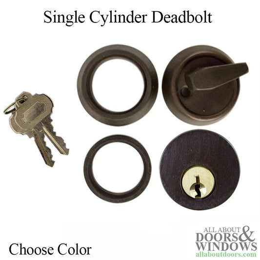 Single Cylinder Deadbolt, Standard Duty - Choose Color