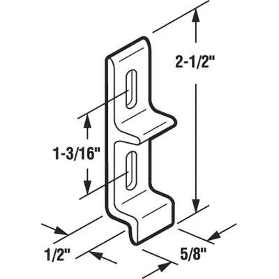 Extruded Keeper for Sliding Glass Door Aluminum Finish 1-3/16