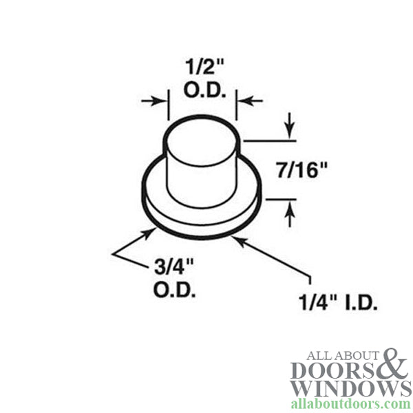 Pin Cap / Guide, 1/4 I.D., Nylon Replacement -  Sold Each - Pin Cap / Guide, 1/4 I.D., Nylon Replacement -  Sold Each