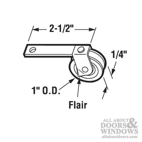 Straight Spring Tension Roller Assembly with 1 Inch Nylon Wheel for Sliding Screen Door - Straight Spring Tension Roller Assembly with 1 Inch Nylon Wheel for Sliding Screen Door