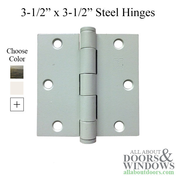 Steel Door Hinges Square Corners Pair - Steel Door Hinges Square Corners Pair