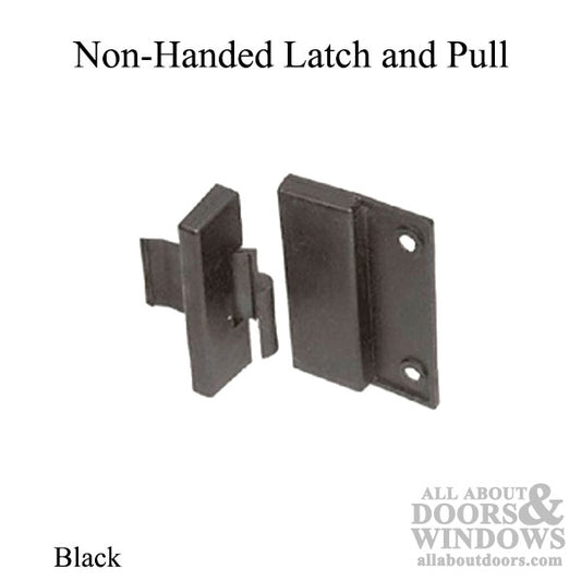 Non-Handed Latch & Pull with Automatic Latching Feature for Sliding Screen Door - Black