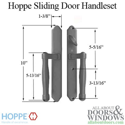 HOPPE HLS 9000 Sliding Door Handle Set Active Non-Keyed Outside Antique Nickel - HOPPE HLS 9000 Sliding Door Handle Set Active Non-Keyed Outside Antique Nickel