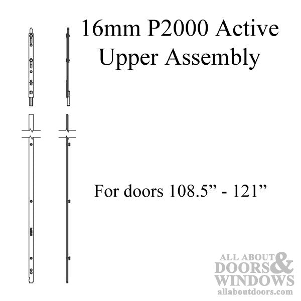 16mm P2000 Active Upper Assembly, Doors 108.5 - 121 - 16mm P2000 Active Upper Assembly, Doors 108.5 - 121