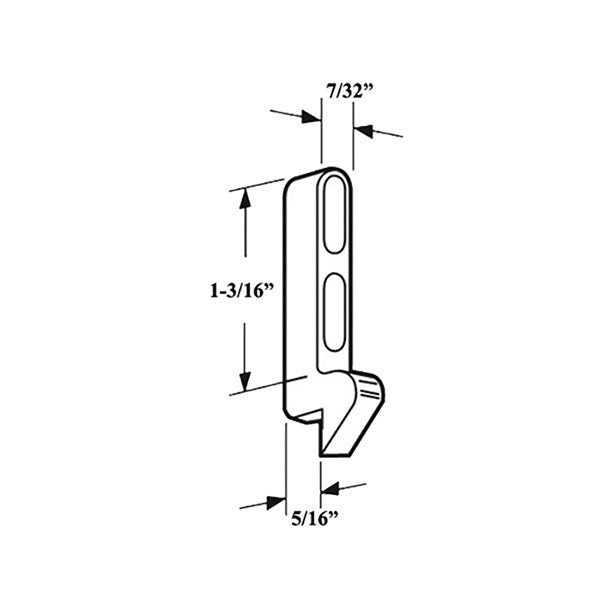 Adjustable Diecast 1-3/16 Inch Latch Strike with 5/16 Inch Offset for Sliding Screen Door - Adjustable Diecast 1-3/16 Inch Latch Strike with 5/16 Inch Offset for Sliding Screen Door