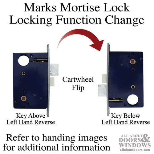 Lock Case, Marks 9000 Mortise, RH / LHR, 5/16 Spindle - Lock Case, Marks 9000 Mortise, RH / LHR, 5/16 Spindle