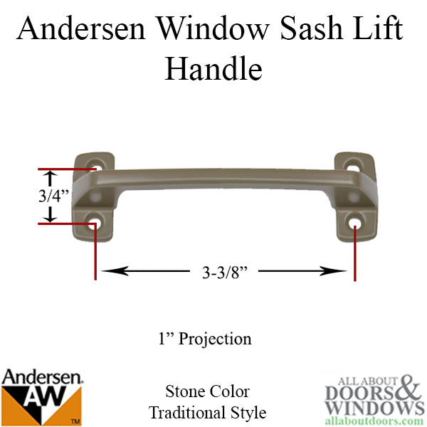 Andersen Sash Lift Handle For Double Hung Windows Sash Handle With 4 Screw Holes - Andersen Sash Lift Handle For Double Hung Windows Sash Handle With 4 Screw Holes