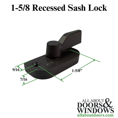 Bronze Recessed Sash Lock, Left Hand, 1-5/8