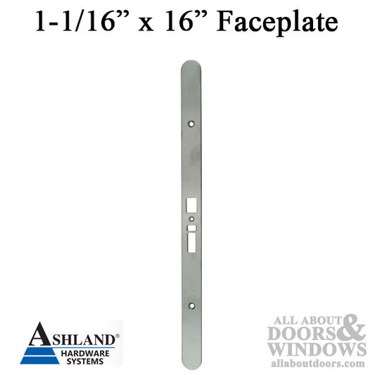 Ashland Concealed Rod Face Plate, Lock cover  1-1/16" x 16" - Stainless