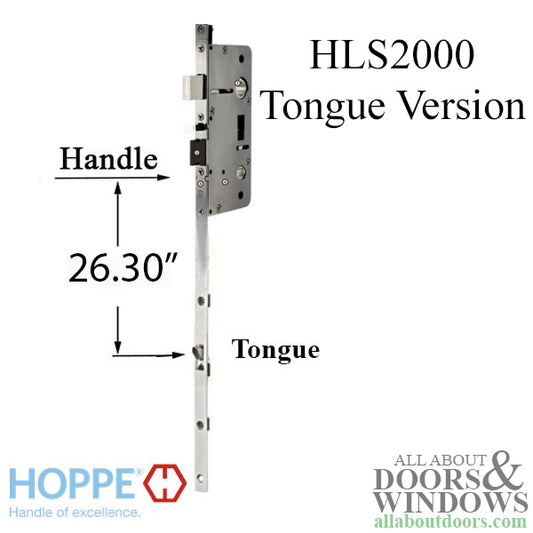 Hoppe HLS2000 Lower Assembly - 2-3/8" Backset, 26.30" Tongue