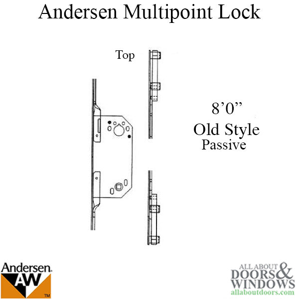 Andersen Multipoint Lock, FWH80 Passive Gold Faceplate Discontinued - Andersen Multipoint Lock, FWH80 Passive Gold Faceplate Discontinued