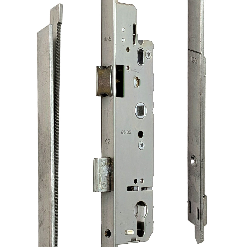 AGB Unitop 16mm Multipoint Lock 35/92 Active Assembly with Shootbolts, 41-5/16 inch handle height - Silver - AGB Unitop 16mm Multipoint Lock 35/92 Active Assembly with Shootbolts, 41-5/16 inch handle height - Silver