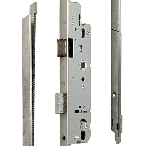 AGB Unitop 16mm Multipoint Lock 35/92 Active Assembly with Shootbolts, 41-5/16 inch handle height - Silver - AGB Unitop 16mm Multipoint Lock 35/92 Active Assembly with Shootbolts, 41-5/16 inch handle height - Silver