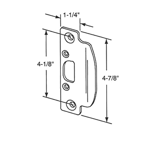 Strike, Deadlatch High Security, 4-1/8 inch (Antique Brass) - Strike, Deadlatch High Security, 4-1/8 inch (Antique Brass)