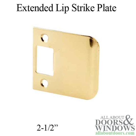 Discontinued - Strike Plate with Extended Lip, 2-1/2", Plated Brass