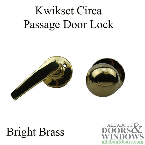 Kwikset Circa Passage Door Lever and Knob Handleset Polished Brass Door Handles Kwikset 720CA-3GC - Kwikset Circa Passage Door Lever and Knob Handleset Polished Brass Door Handles Kwikset 720CA-3GC