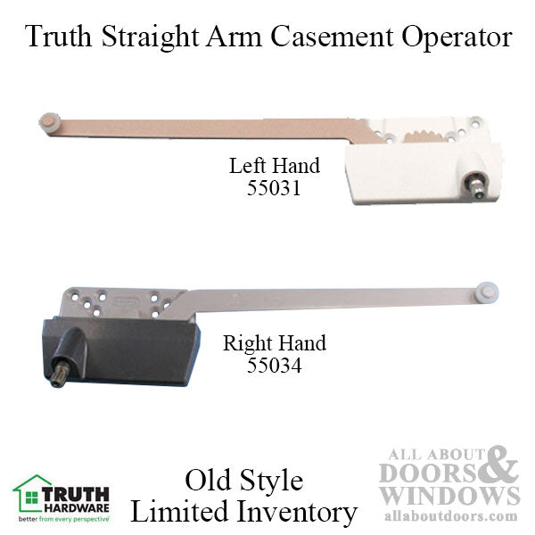 Truth Straight Arm Casement Operator, 9-1/2 inch, Right Hand - Choose Color - Truth Straight Arm Casement Operator, 9-1/2 inch, Right Hand - Choose Color