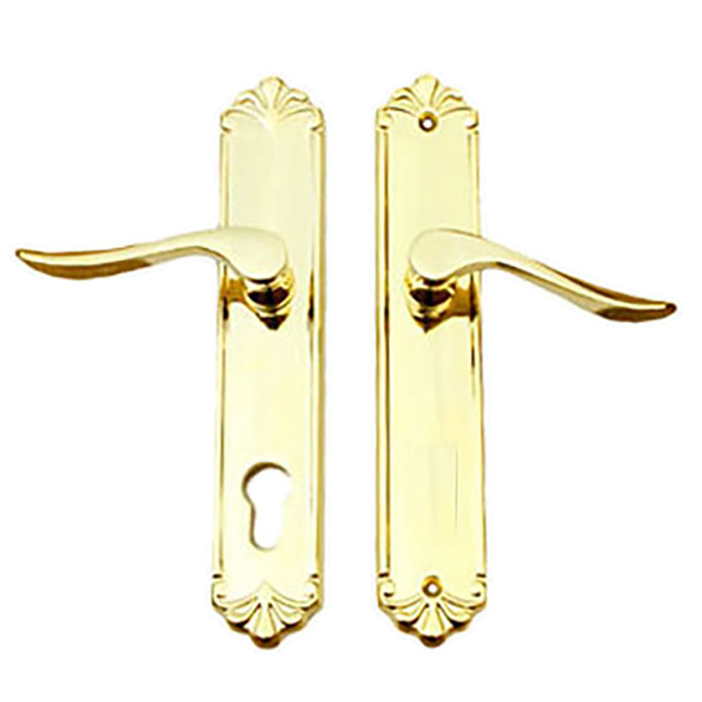 Euro Double Door Active Keyed / Fixed - PVD Polished Brass - Euro Double Door Active Keyed / Fixed - PVD Polished Brass