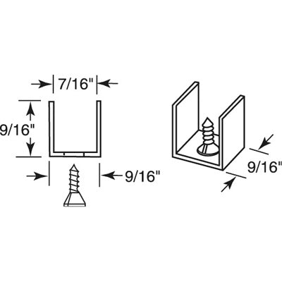 Guide, Sliding Shower Door Bottom, Pairs - Guide, Sliding Shower Door Bottom, Pairs