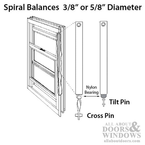 3/8” Non-Tilt Cross Pin Balance Rod, White Bearing Extended Rod - 3/8” Non-Tilt Cross Pin Balance Rod, White Bearing Extended Rod