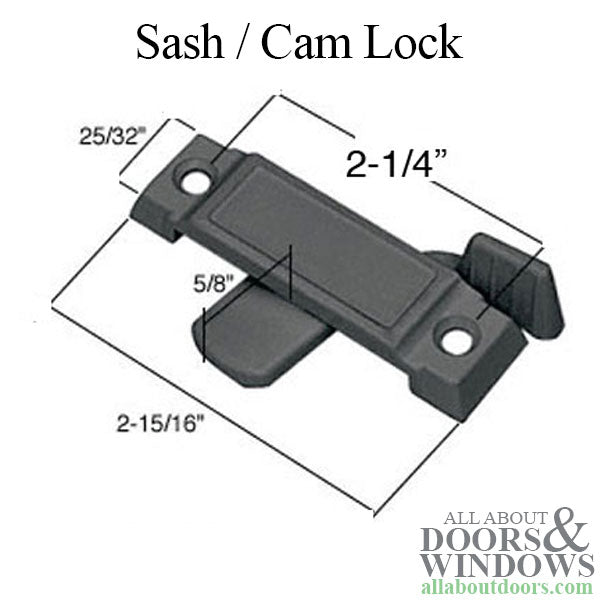 Sash/Cam Lock - Vinyl and Aluminum Sash Hardware, Diecast - Sash/Cam Lock - Vinyl and Aluminum Sash Hardware, Diecast