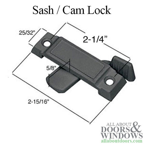 Sash/Cam Lock - Vinyl and Aluminum Sash Hardware, Diecast - Sash/Cam Lock - Vinyl and Aluminum Sash Hardware, Diecast