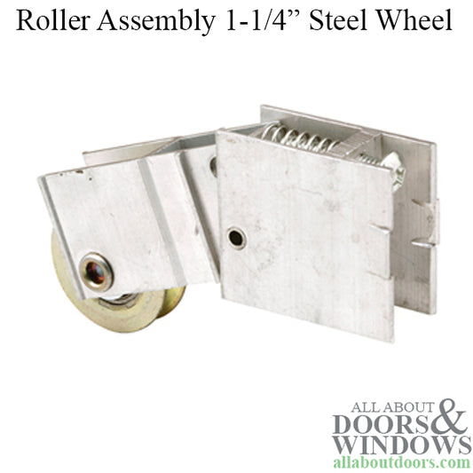 Sliding Door Roller With Adjustable Aluminum Housing 1.25 Inch Steel Wheel