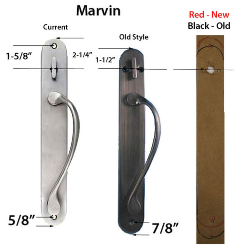 Marvin active Non-Keyed Ultimate Sliding French Door wide trim - Satin Chrome - Marvin active Non-Keyed Ultimate Sliding French Door wide trim - Satin Chrome