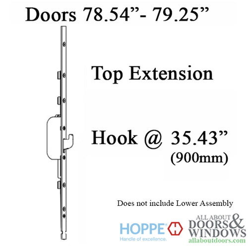 16mm Top Extension Doors 78.54-79.25” Swing Hook @ 35.43