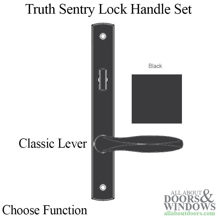 Truth Sentry Lock Handle Set, Classic, Painted over zinc, Black - Truth Sentry Lock Handle Set, Classic, Painted over zinc, Black