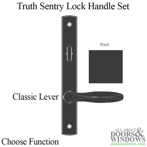 Truth Sentry Lock Handle Set, Classic, Painted over zinc, Black - Truth Sentry Lock Handle Set, Classic, Painted over zinc, Black