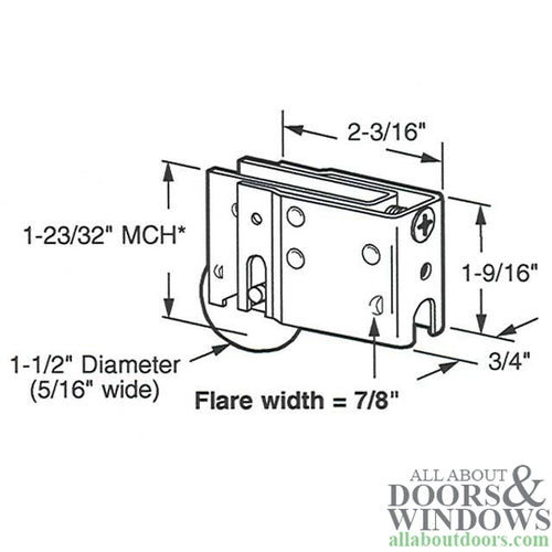 Sliding Door Roller With Adjustable Housing 1.5 Inch Steel Wheel Door Roller - Sliding Door Roller With Adjustable Housing 1.5 Inch Steel Wheel Door Roller