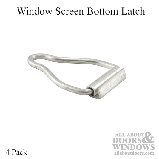 Window Screen Bottom Latch, Finish - 4 pack