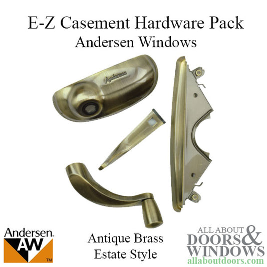 Andersen Window Hardware Pack, EZ Casement, Estate Style - Antique Brass