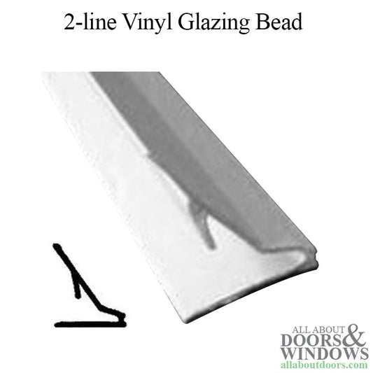 Vinyl Glazing Bead, 2-line, 11/16" x 15/16" x 6ft Stick