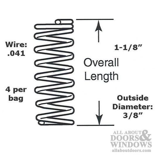 Compression Spring - 3/8 Inch Diameter x 1-1/8 Inches Long - .041 Wire