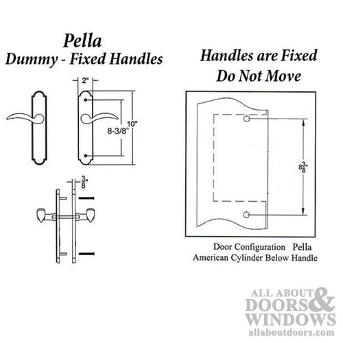 Pella Replacement Dummy Trim, Fixed Pair, Right- PVD Brass - Pella Replacement Dummy Trim, Fixed Pair, Right- PVD Brass