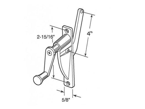 Discontinued - Operator, Awning or Vent, 2-15/16 inch, 4 inch Arm - Discontinued - Operator, Awning or Vent, 2-15/16 inch, 4 inch Arm