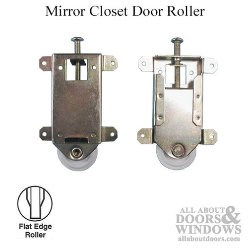 Mirror Closet Door Roller 1-3/4 Flat Nylon Wheel - Wardrobe Door - Mirror Closet Door Roller 1-3/4 Flat Nylon Wheel - Wardrobe Door