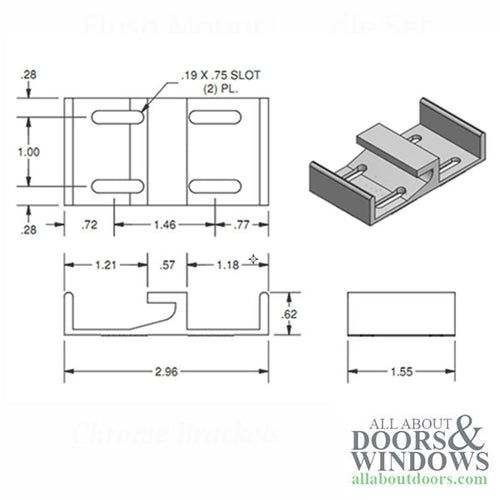 Keeper, Wide 1-1/2, Sliding Glass Door - White - Keeper, Wide 1-1/2, Sliding Glass Door - White