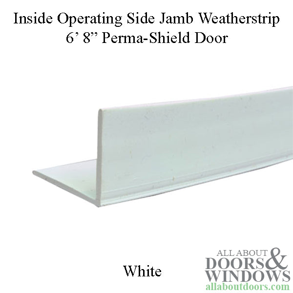 Andersen Inside Operating Side Jamb Weatherstrip, 6ft 8in Perma-Shield Gliding Doors, Non-Handed - White - Andersen Inside Operating Side Jamb Weatherstrip, 6ft 8in Perma-Shield Gliding Doors, Non-Handed - White