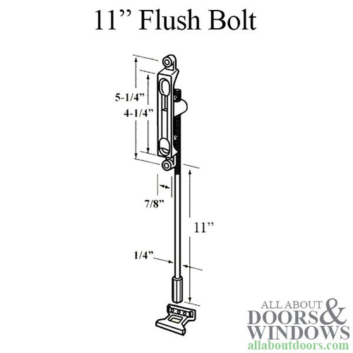 Flush Bolt 11 inch, 1/4bs Commercial Doors Hardware - Aluminum - Flush Bolt 11 inch, 1/4bs Commercial Doors Hardware - Aluminum