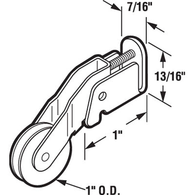 Roller Assembly with 1 Inch Steel Wheel for Sliding Screen Door - Roller Assembly with 1 Inch Steel Wheel for Sliding Screen Door